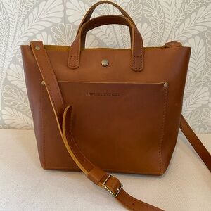 Portland Leather Mini Crossbody Tote Honey